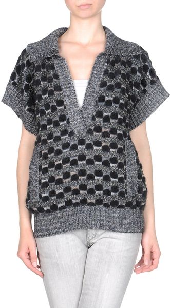 Missoni Short Sleeve Jumper in Gray (grey) - Lyst