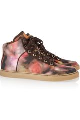 Mulberry Blurry Bloom Canvas Hightop Sneakers