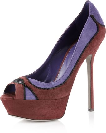  Colorblock Suede Platform Pump 