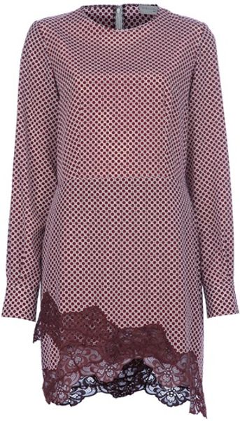 Stella Mccartney Dotted Dress in Red - Lyst