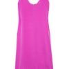 Tibi Silk Crepe And Chiffon Dress in White (magenta) - Lyst