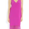 Tibi Silk Crepe And Chiffon Dress in White (magenta) - Lyst