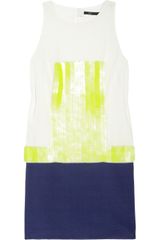 Tibi Paillette Embellished Silk Crepe De Chine Dress