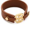 Tory Burch Logo Skinny Double Snap Cuff in Brown - Lyst