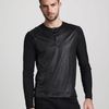Versace Coated Henley in Black for Men - Lyst