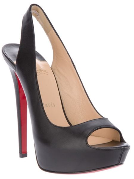 Christian Louboutin Peep Toe Pumps in Black - Lyst