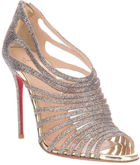 christian louboutin sandals silver