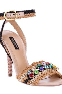 Dolce & Gabbana Braided Jewel Embellished Sandals - Lyst