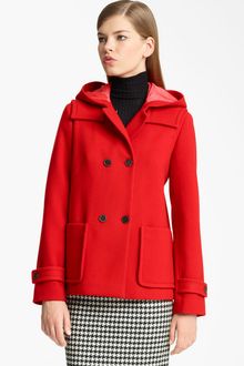 Jil Sander Hooded Melton Wool Coat - Lyst