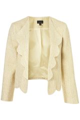Topshop Scallop Edge Boucle Jacket