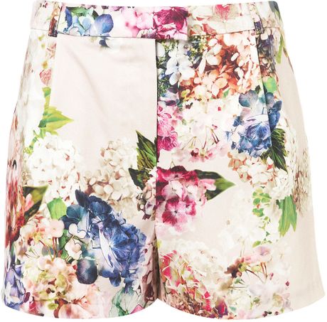 Topshop Coord Floral Print Shorts in Multicolor (multi) - Lyst