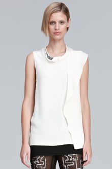 3.1 Phillip Lim Sleeveless Silk Blouse with Beaded Neckline - Lyst