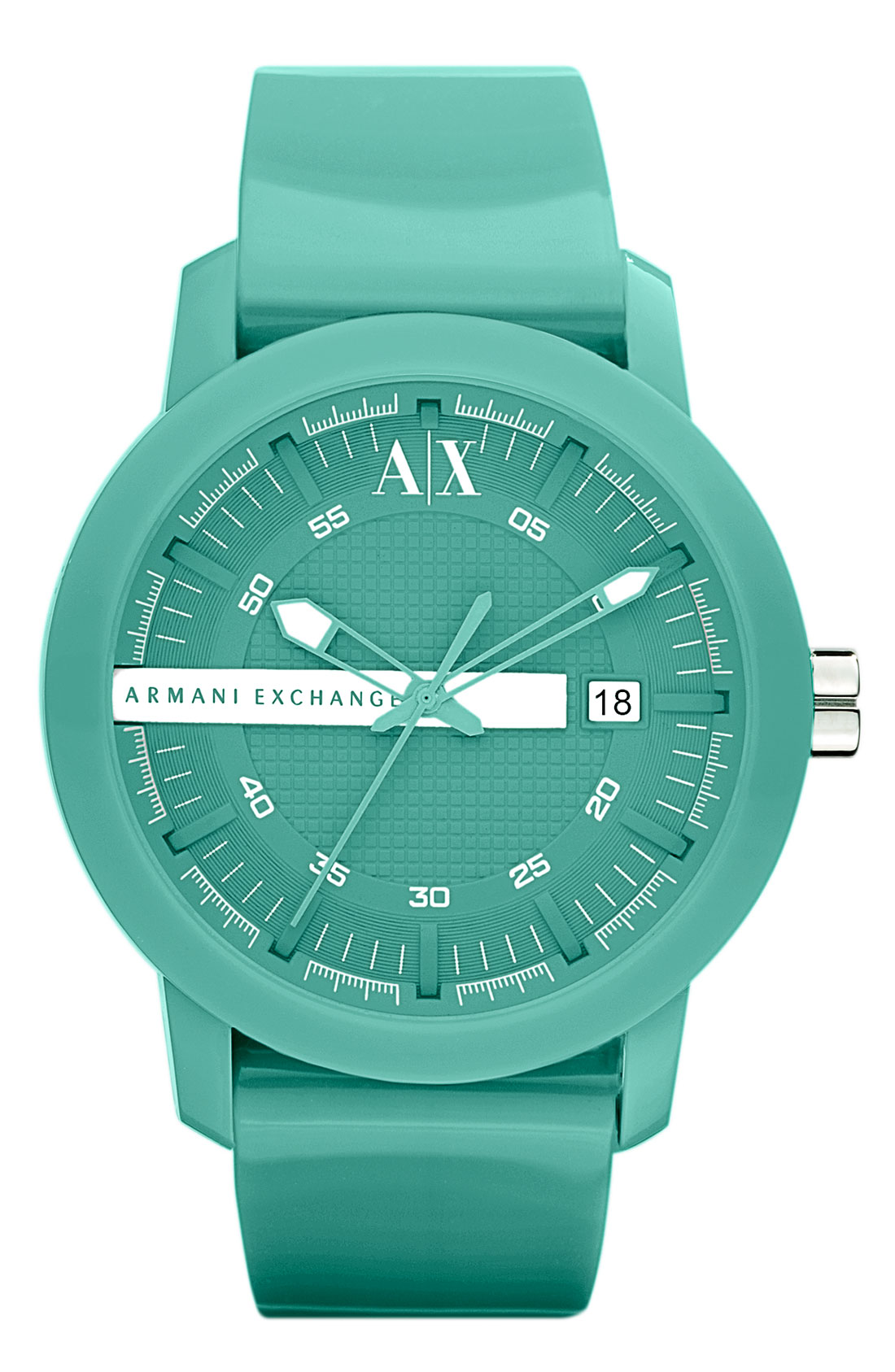 armani exchange rubber strap watch