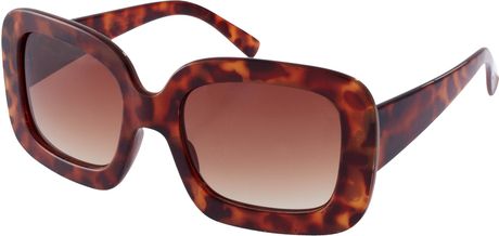 Asos Collection Asos Tort Square Sunglasses in Brown (tort) - Lyst