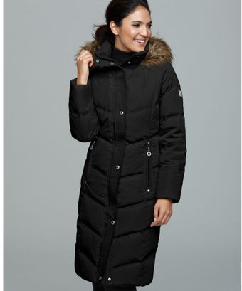  Hooded Faux Fur Trim Down Puffer 