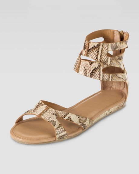 snake print flat sandals