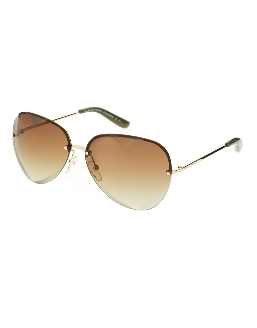 Marc By Marc Jacobs Metal Rim Sunglasses In Gold Lyst 5401