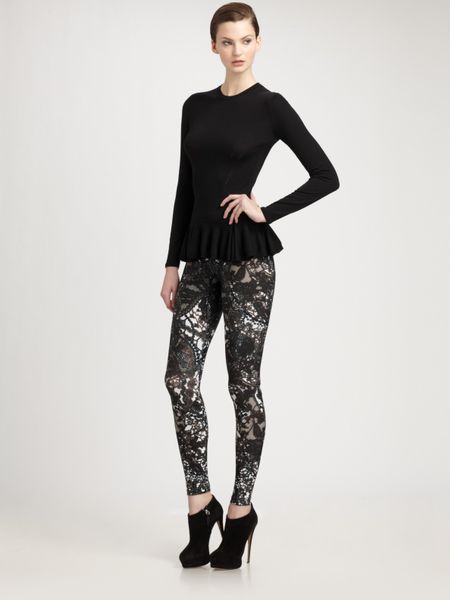 Alexander Mcqueen Peplum Pullover in Black - Lyst
