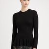Alexander Mcqueen Peplum Pullover in Black - Lyst