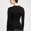 Alexander Mcqueen Peplum Pullover in Black - Lyst