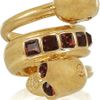 Alexander Mcqueen Swarovski Crystal Doubleskull Ring in Gold - Lyst