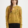 Alexander Wang Semisheer Herringbone Sweater in Yellow (mustard) - Lyst