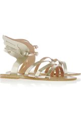 Ancient Greek Sandals Ikaria Metallic Leather Wing Sandals