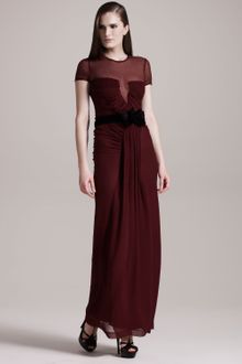Burberry Prorsum Sheertop Chiffon Gown - Lyst