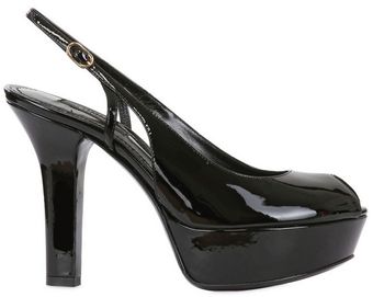 Dolce & Gabbana 120mm Patent Sling Back Open Toe Pumps - Lyst