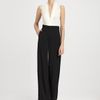 Donna Karan New York Sleeveless Chiffonedge Bodysuit in White (black) - Lyst