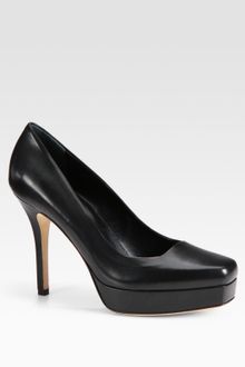 Gucci Tile Leather Platform Pumps - Lyst