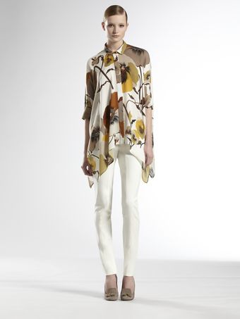 Gucci Oshibana Print Cape Shirt - Lyst