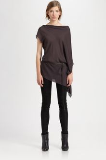Helmut Lang Lush Voile Belted Top - Lyst