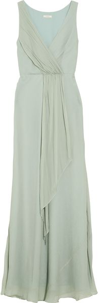  Evie Draped Silkchiffon Gown 