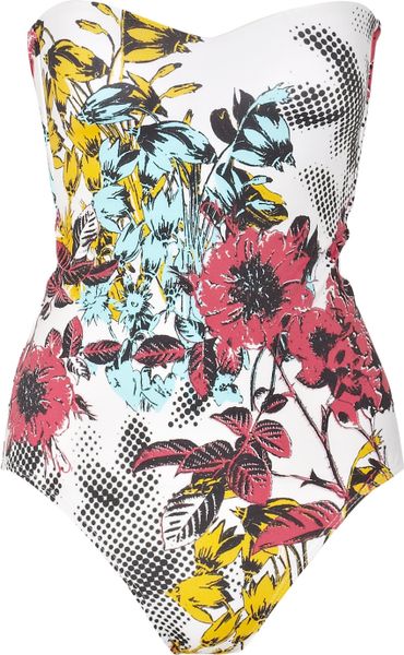 Jets By Jessika Allen Iconic Printed Bandeau Swimsuit in Multicolor (turquoise) - Lyst