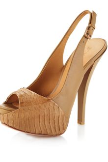 L.a.m.b. Nomad Peeptoe Platform Pump Tan - Lyst