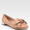 Miu Miu Bow Patent Leather Jewel Smoking Slippers in Beige (nude) - Lyst