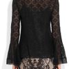 Oscar De La Renta Ruffled Lace Top in Black - Lyst