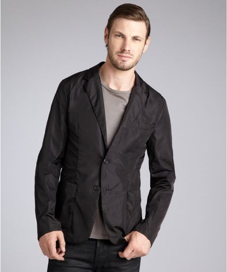 Prada  Nylon Two Button Blazer in Black for Men - Lyst