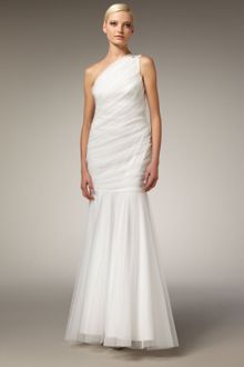 Tadashi Shoji One-shoulder Tulle Gown - Lyst
