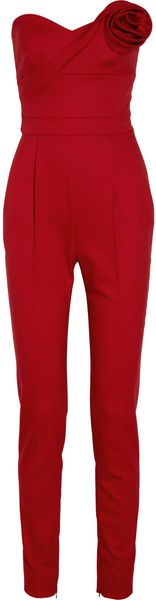 Valentino Strapless Woolblend Twill Jumpsuit - Lyst