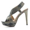 Diane Von Furstenberg Zia Embossed Platform Sandals in Gray (grey) - Lyst