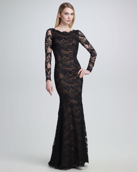 Emilio Pucci Openback Lace Gown in Black - Lyst