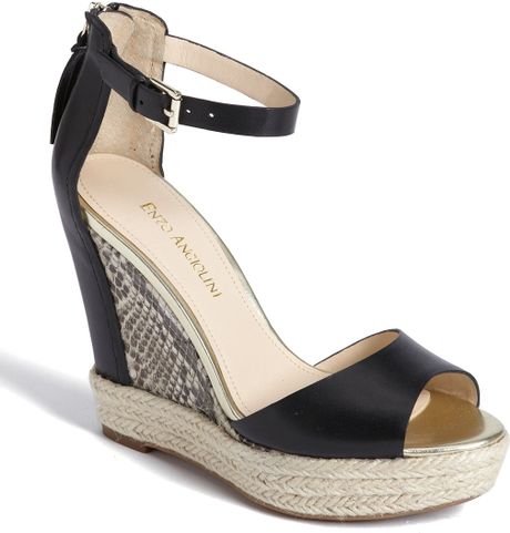 Enzo Angiolini Implosion Sandal in Black (black leather) - Lyst