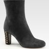 Gucci Jacquelyne Studded Suede Ankle Boots in Black - Lyst