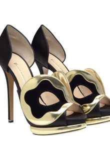 Nicholas Kirkwood Silk Satin Dorsay Pumps with Mask Front - Lyst