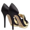 Nicholas Kirkwood Silk Satin Dorsay Pumps with Mask Front in Gold (black gold) - Lyst