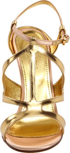 Sergio Rossi Wedge Sandals in Gold (c) | Lyst