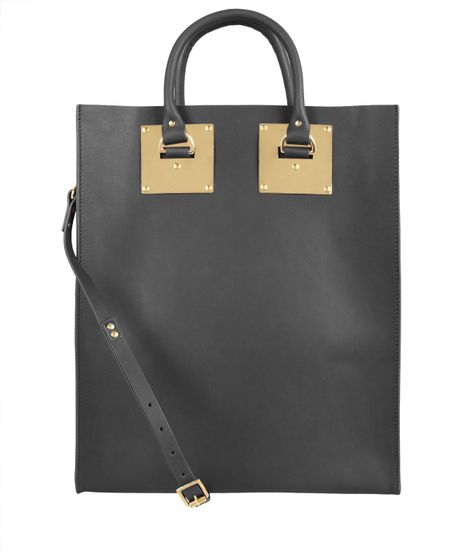 Sophie Hulme Double Plate Black Tote in Black - Lyst