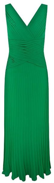 Alexon Lime Maxi Pleat Wrap Dress - Lyst